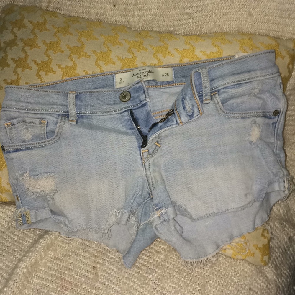 Light wash denim shorts